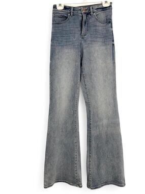 Express Blue Wide-Leg Flare Jeans
